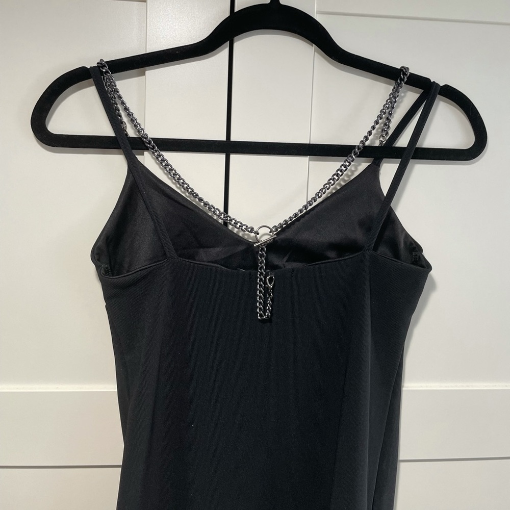 Boohoo Strappy Metal Trim Ribbed Midi Dress View 3